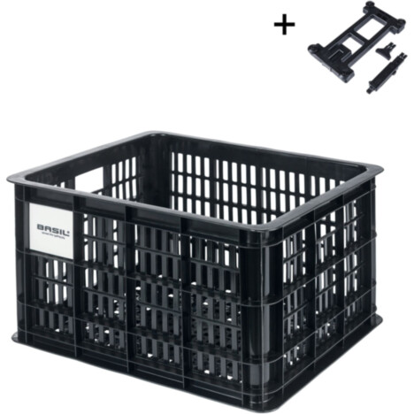 Basil Bicycle Crate MIK Medium 29.5L recycled synthetic black