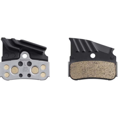 Shimano N04C-MF disc pads & spring, metal sintered, alloy/stainless back, cooling fins