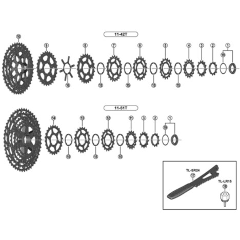 Shimano Spares CS-M8000 sprocket wheel 11T built in spacer type