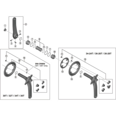 FC-M980 crank arm fixing bolt