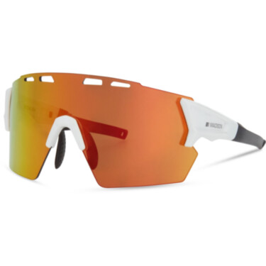 Stealth Gloss White Sunglasses - 3 Lens Pack - Fire Mirror / Amber / Clear
