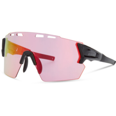 Stealth Gloss Black Sunglasses - 3 Lens Pack - Pink Rose Mirror / Amber / Clear