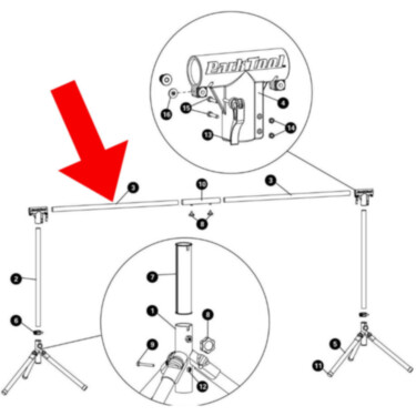939-ES - Top Tube Assembly for ES-1 & ES-2