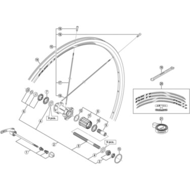 WH-RS11-R left hand spoke 305 mm
