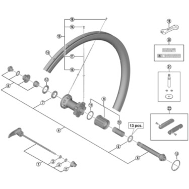 WH-R9100-C40-TU-R left hand lock bolt unit