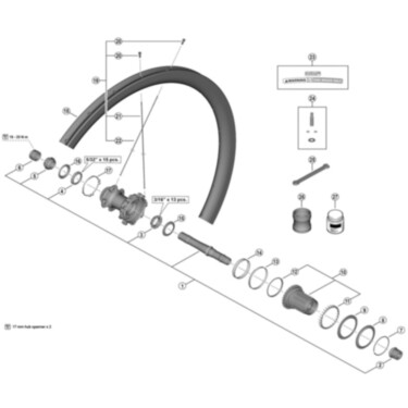 WH-R9270-C36-TU-F left hand spoke, 285 mm