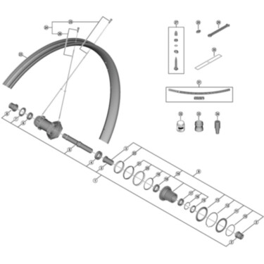 WH-M9200TLR12-B29 complete hub axle