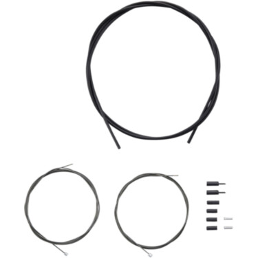 Road gear cable set, OPTISLICK, coated inners, black