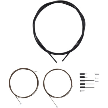 Road gear cable set, Polymer coated inners, black