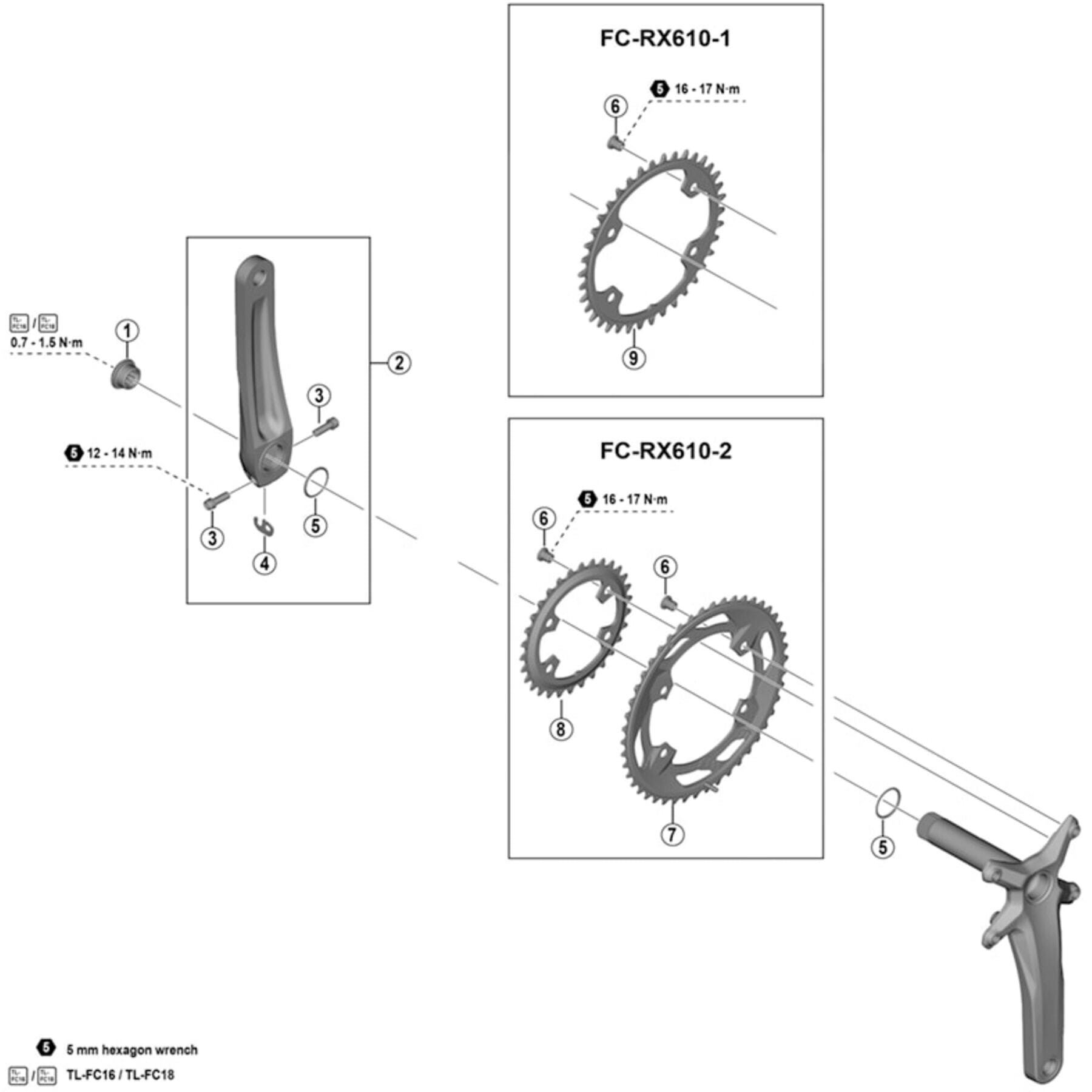 Shimano Spares FC-M582 crank arm fixing bolt
