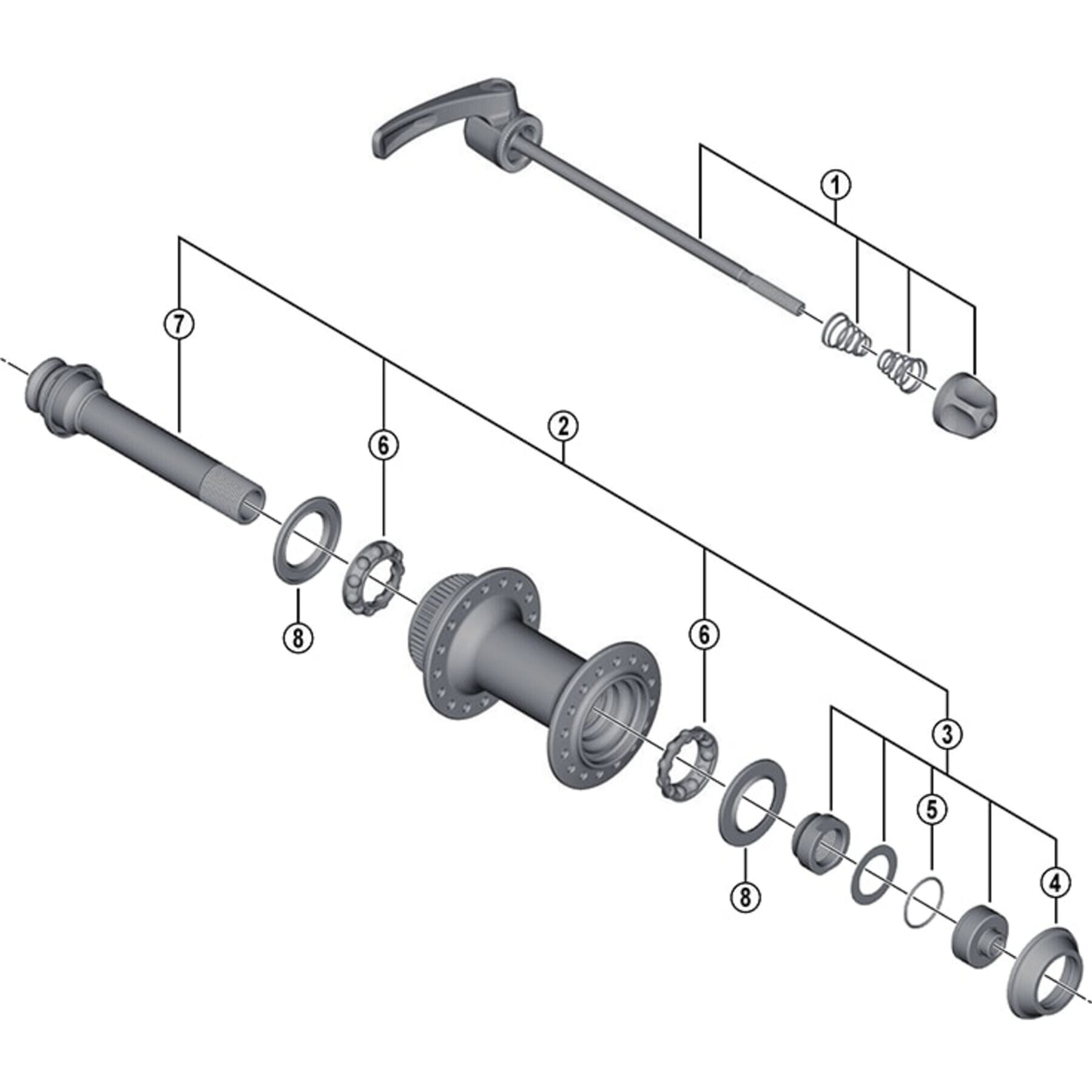 Shimano Spares HB-M785 complete hub axle | Wheel Spares | Freewheel