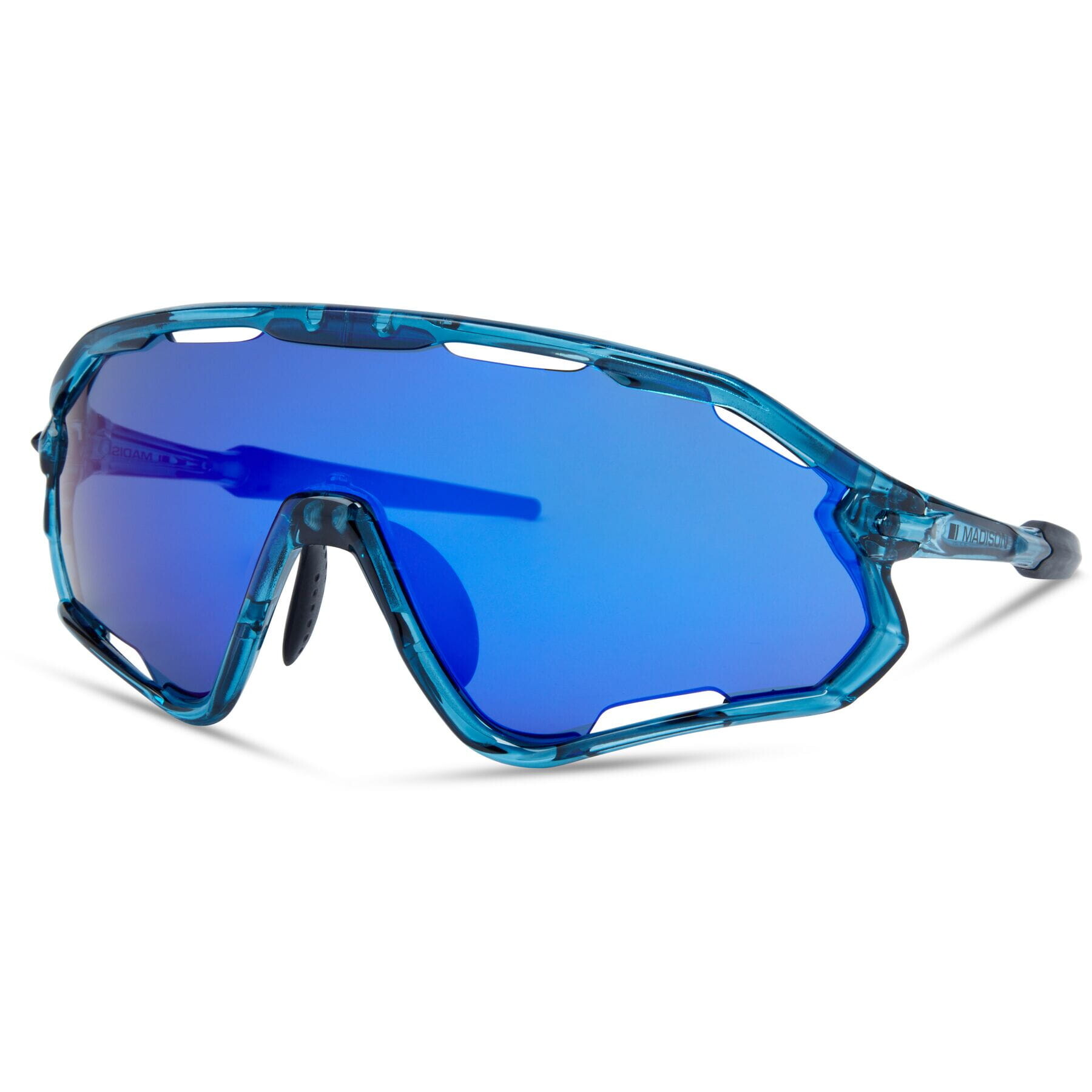 Madison Eyewear Code Breaker Crystal Gloss Blue Sunglasses - 3 Lens Pack - Blue Mirror / Amber / Clear