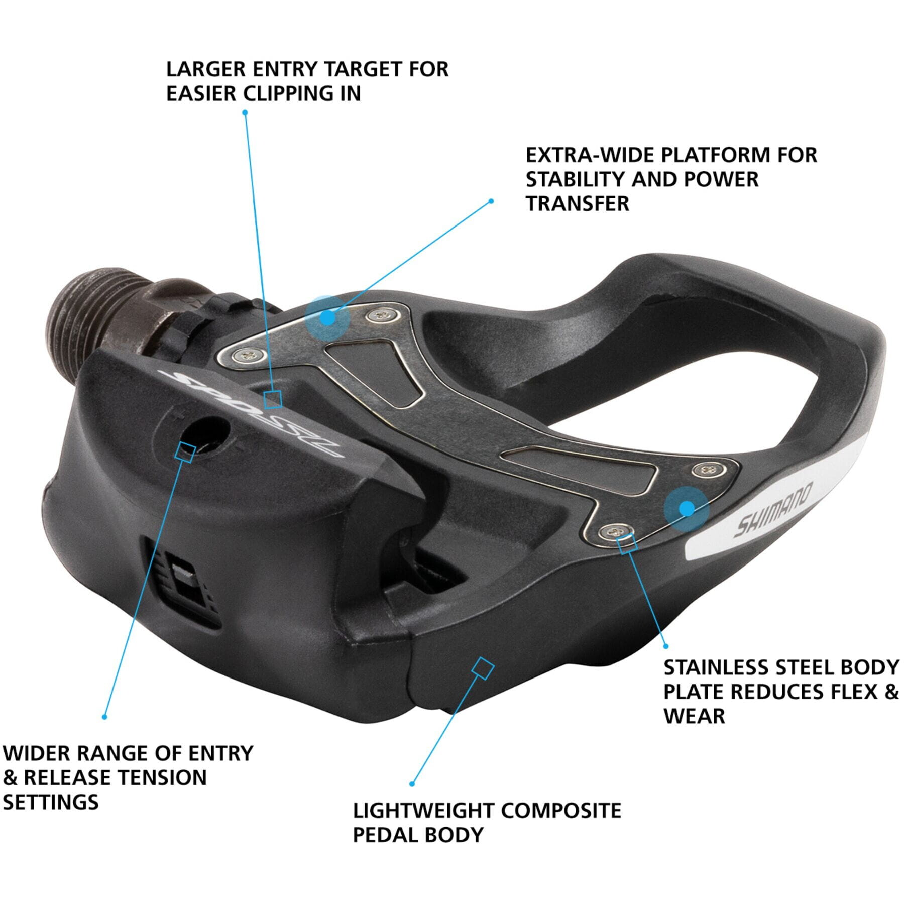 Shimano PD-R550 SPD SL Road pedals, resin composite, black