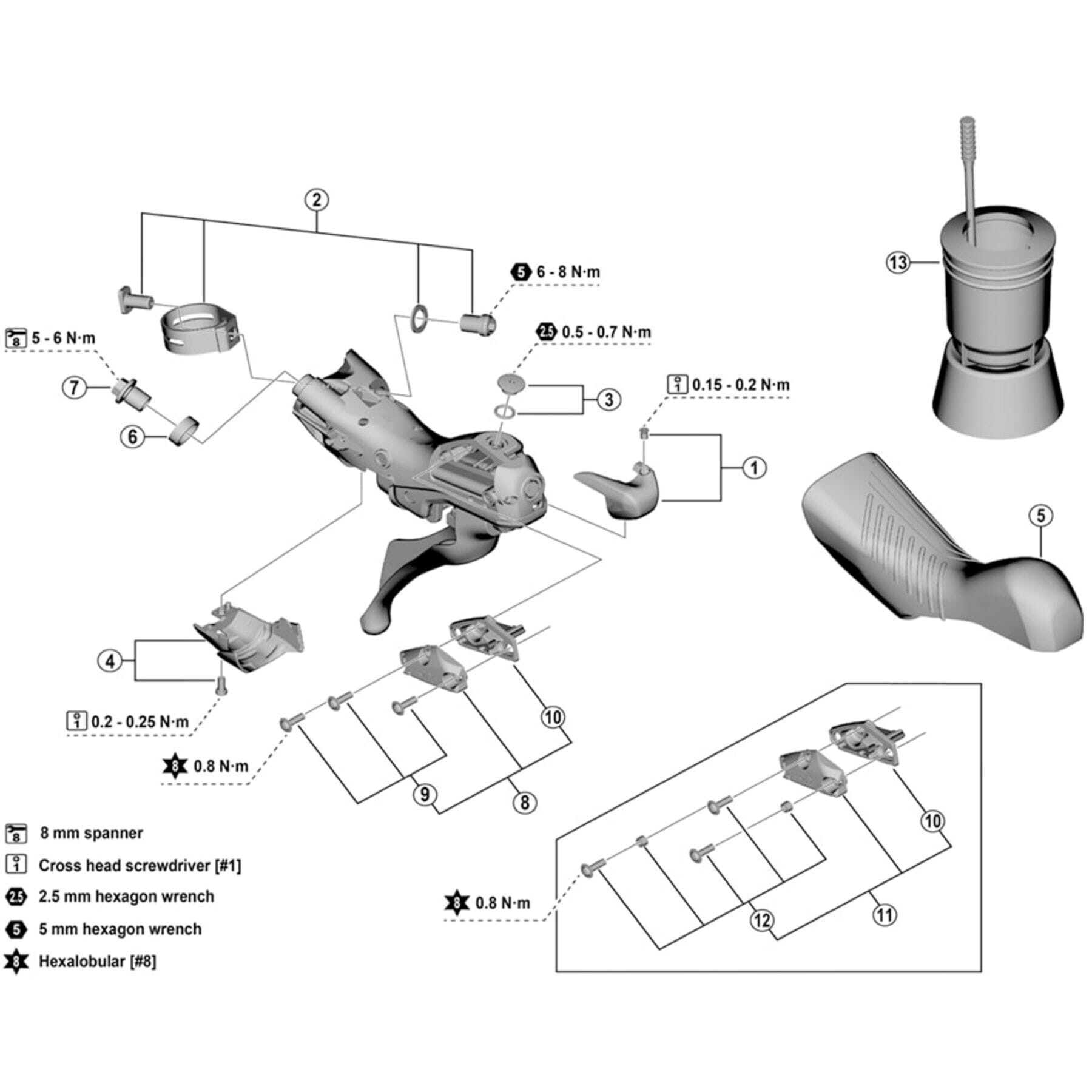 Shimano Spares ST-R9120 left hand lid unit