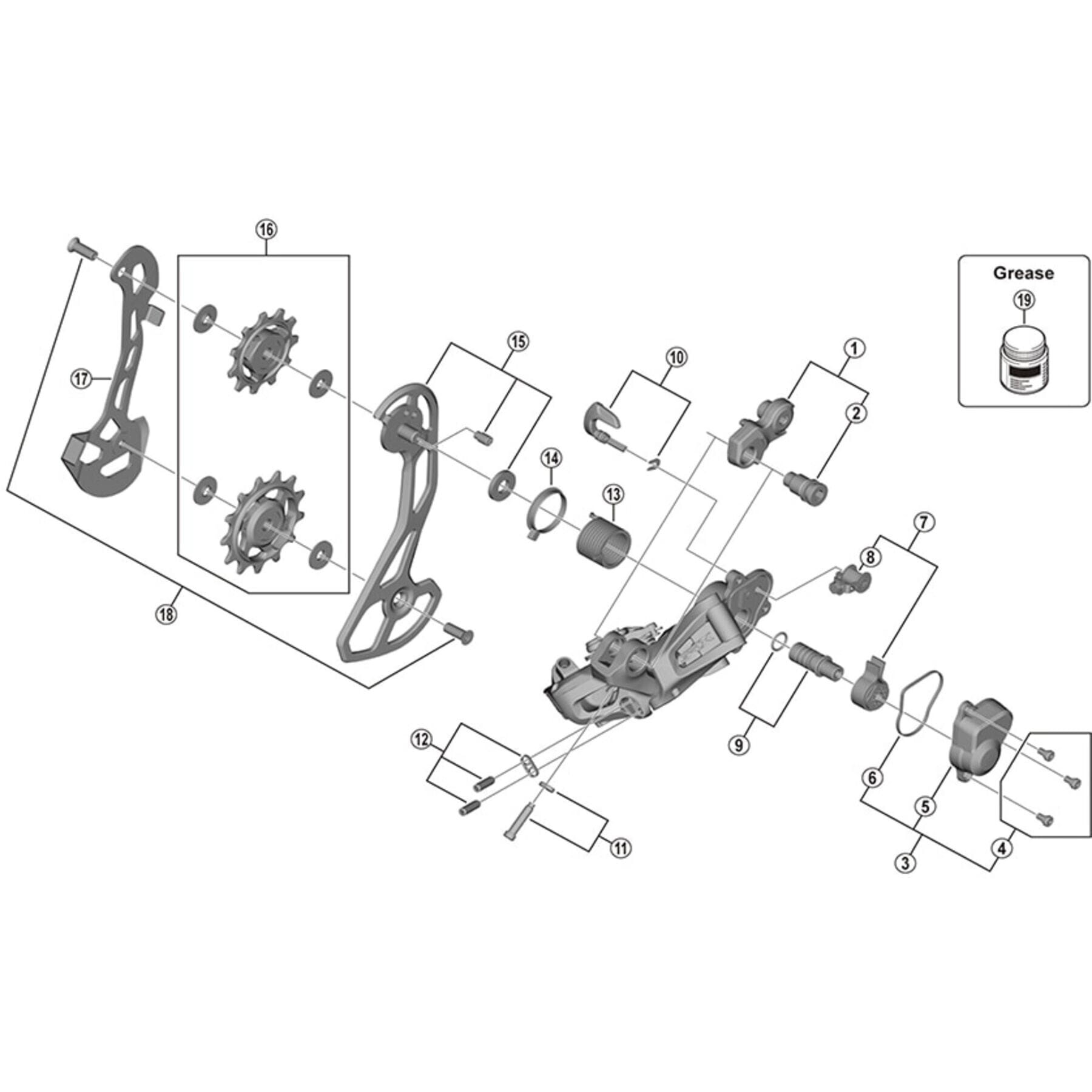 Shimano Spares RD-R8050 stroke adjusting bolts and plate