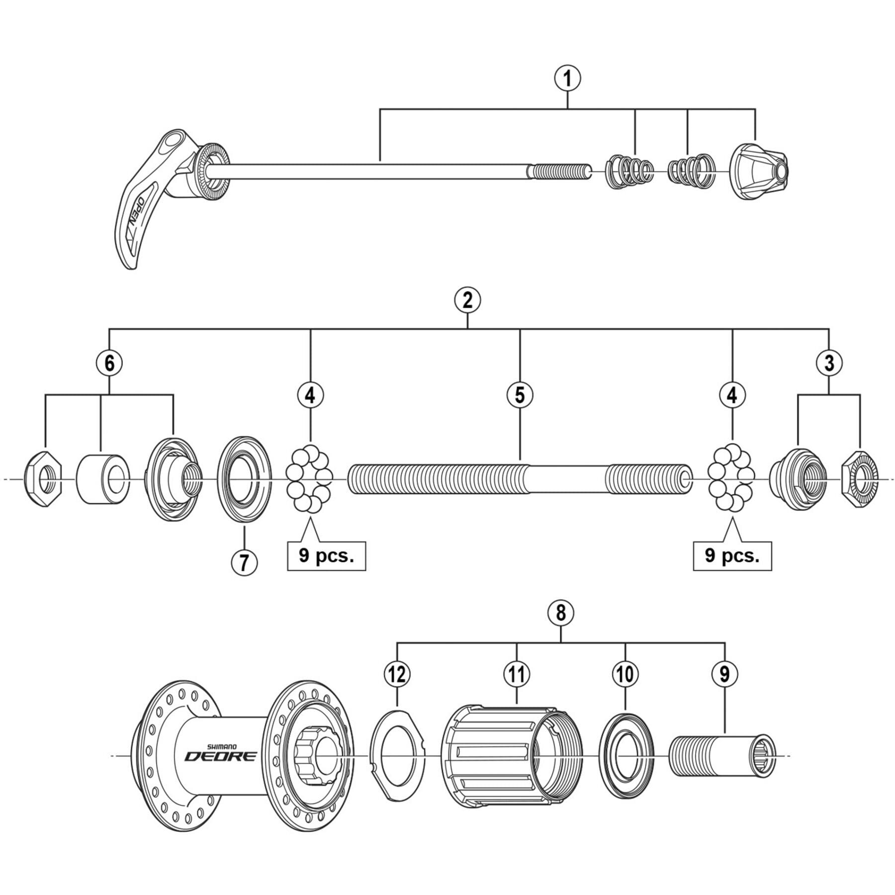 Shimano Spares FH-M590 left hand lock nut unit | Hub Spares | Freewheel