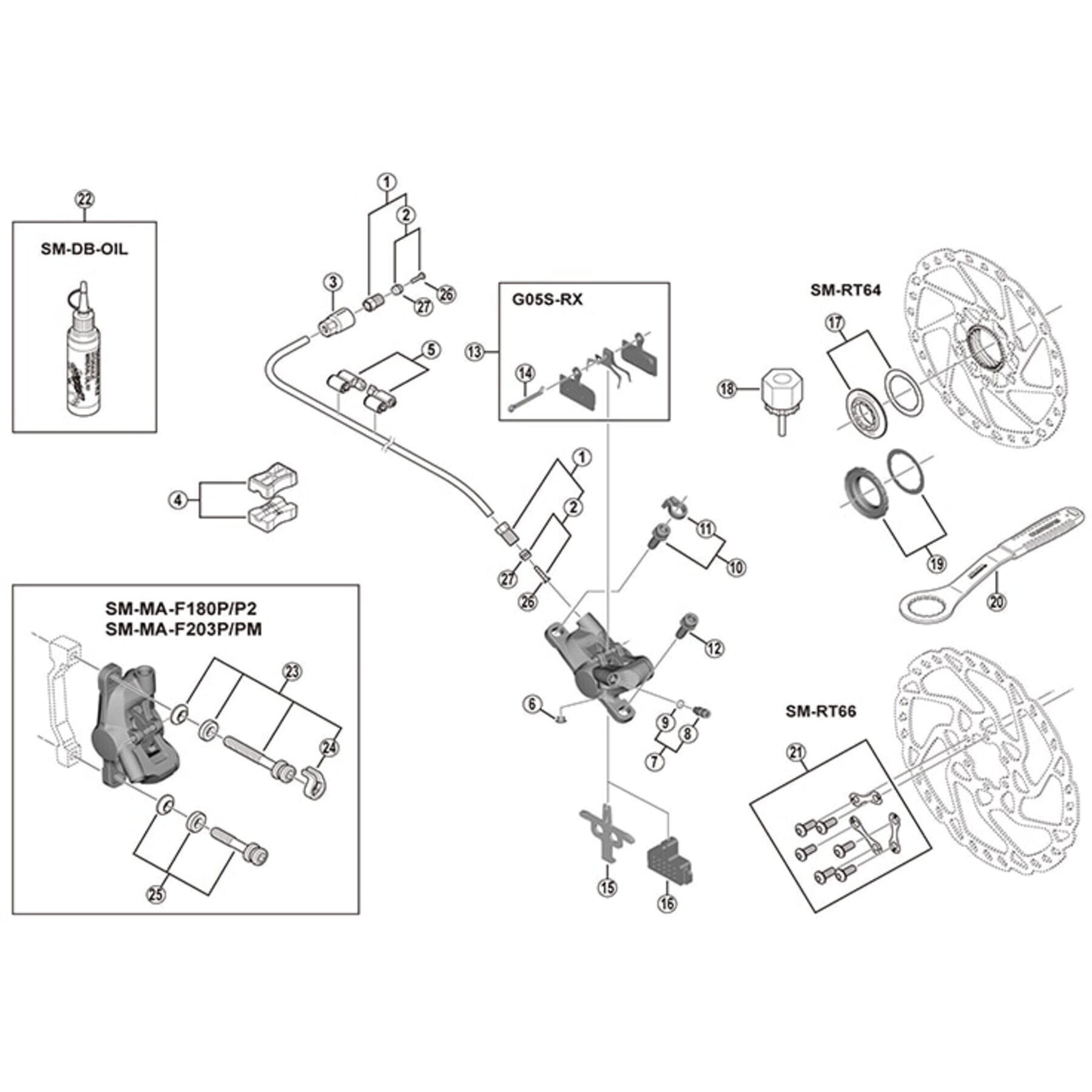 Shimano Spares SM-BH59/SM-BH62 hose connecting bolt and olive