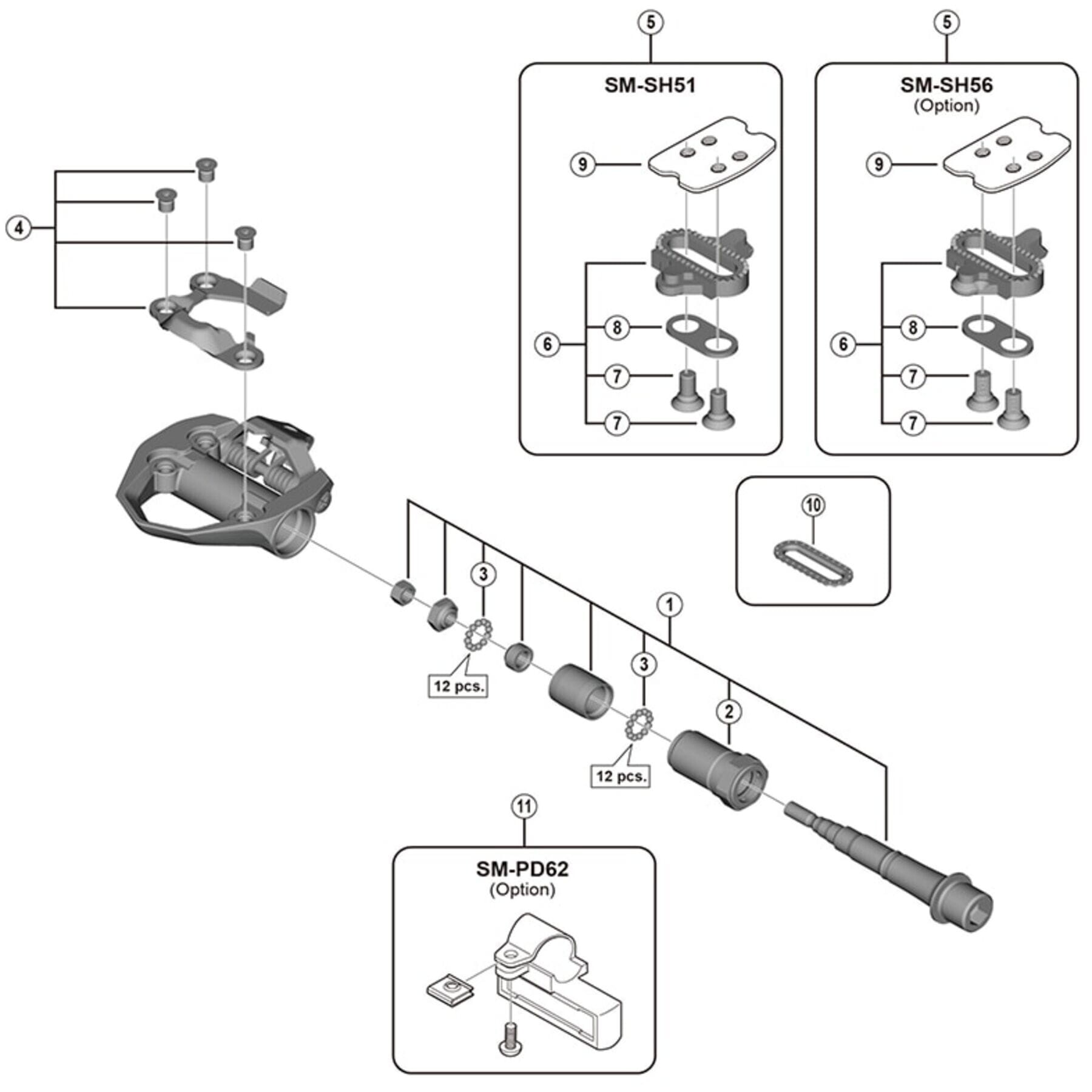 Shimano Spares PD-ES600 pedal axle assembly