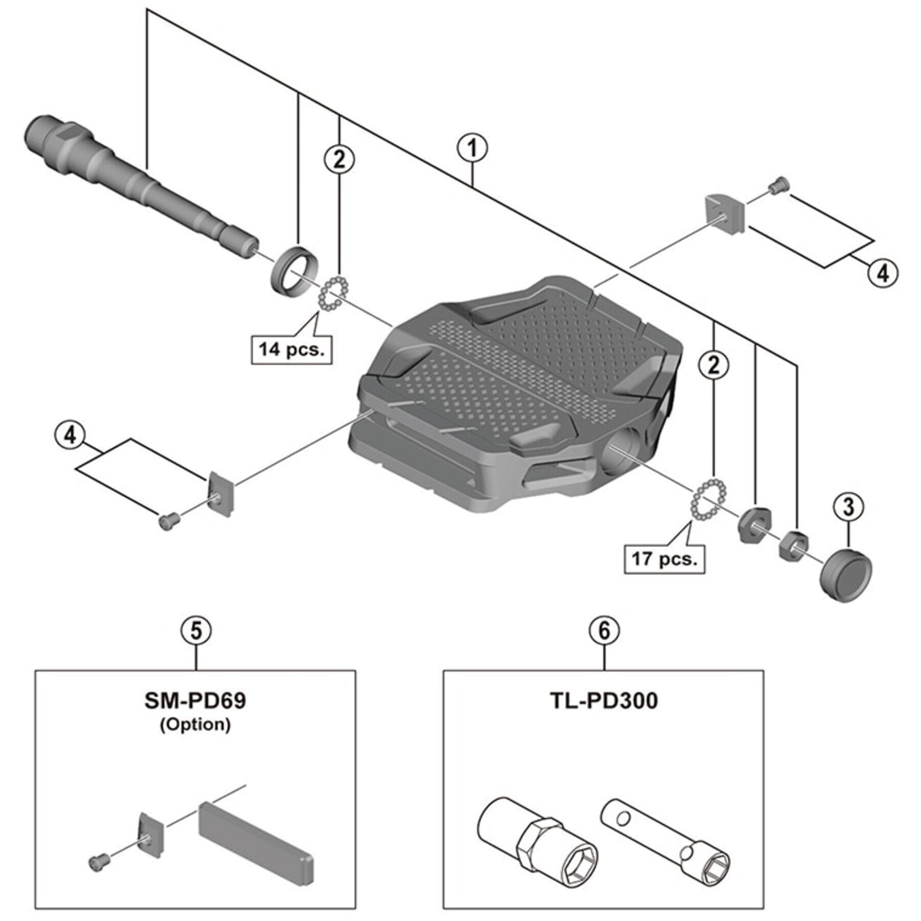 Shimano Spares PD-EF202 pedal axle assembly