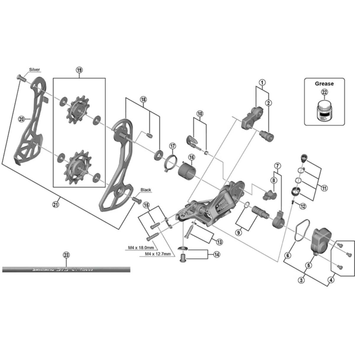 Shimano GRX RD-RX815/RX810 GRX rear mech pulley set | Pulley Sets