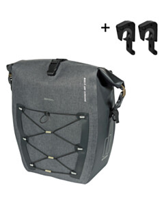 Basil Navigator Storm Large, single pannier bag,MIK Hooks, 25-31L, black