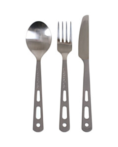 Lifeventure Knife Fork Spoon Set - Titanium