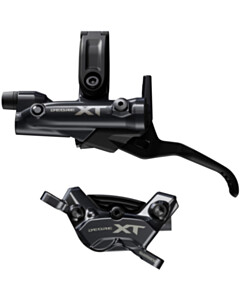 Shimano Deore XT BR-M8220/BL-M8200 XT 4 pot bled brake lever/post mount calliper, rear left