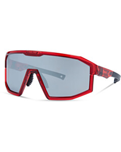 Madison Eyewear Enigma Crystal Gloss Red Sunglasses - 3 Lens Pack - Black Mirror / Amber / Clear