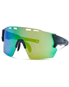 Madison Eyewear Stealth Matt Dark Grey Sunglasses - Green Mirror Lens