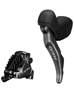 Shimano GRX ST-RX820 GRX 2-speed STI bled with BR-RX820 flat mount calliper, left rear