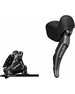 Shimano GRX ST-RX820 GRX 12-speed STI bled with BR-RX820 flat mount calliper, right front