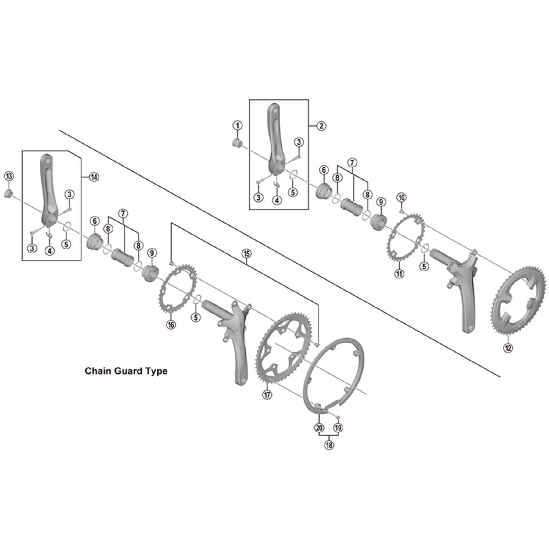 Shimano Spares FC-4700/RS510 chainring fixing bolts - M8 8.5 mm (pack of 4)
