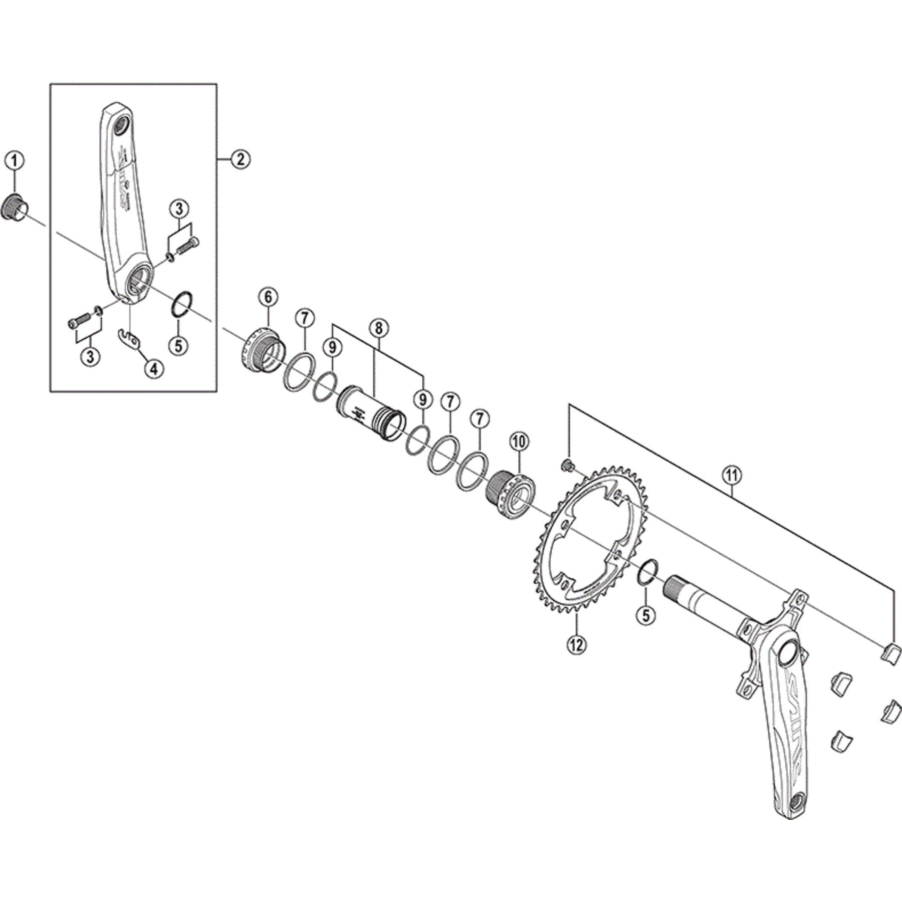 Shimano Spares FC-M810 crank arm fixing bolt