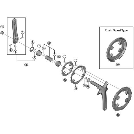 Shimano Spares FC-M552 inner gear fixing bolt, M8 x 8.5 mm, pack of 4