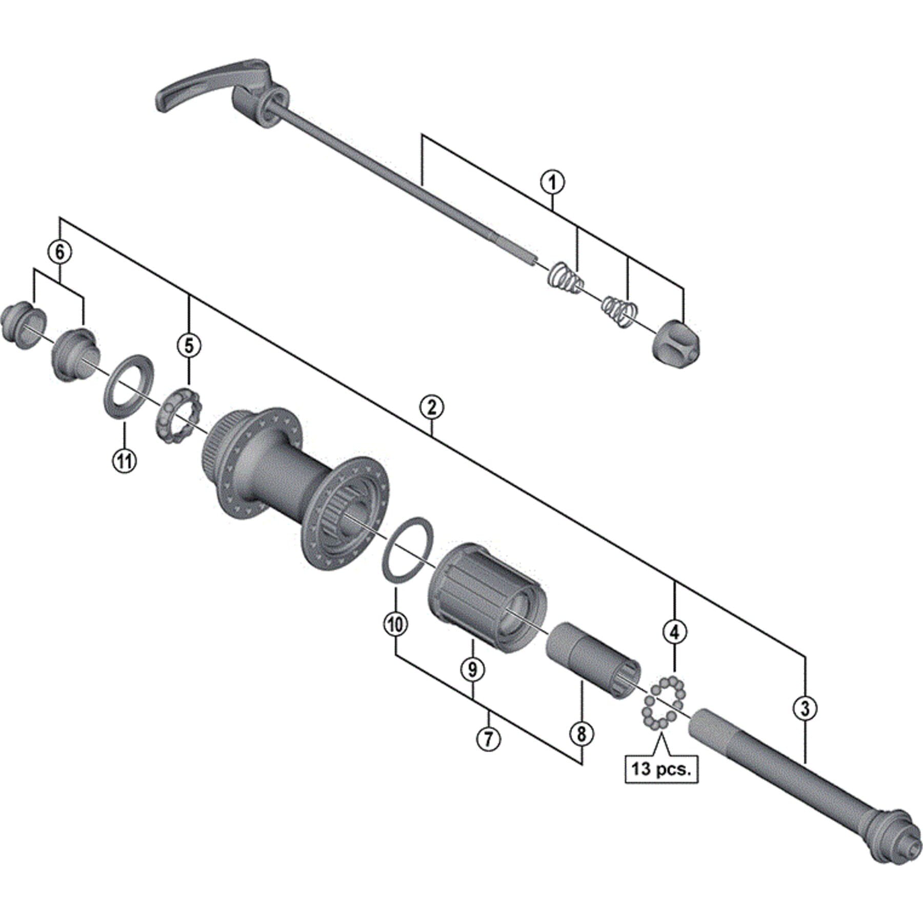 Shimano Spares FH-M785 left hand lock nut and cone