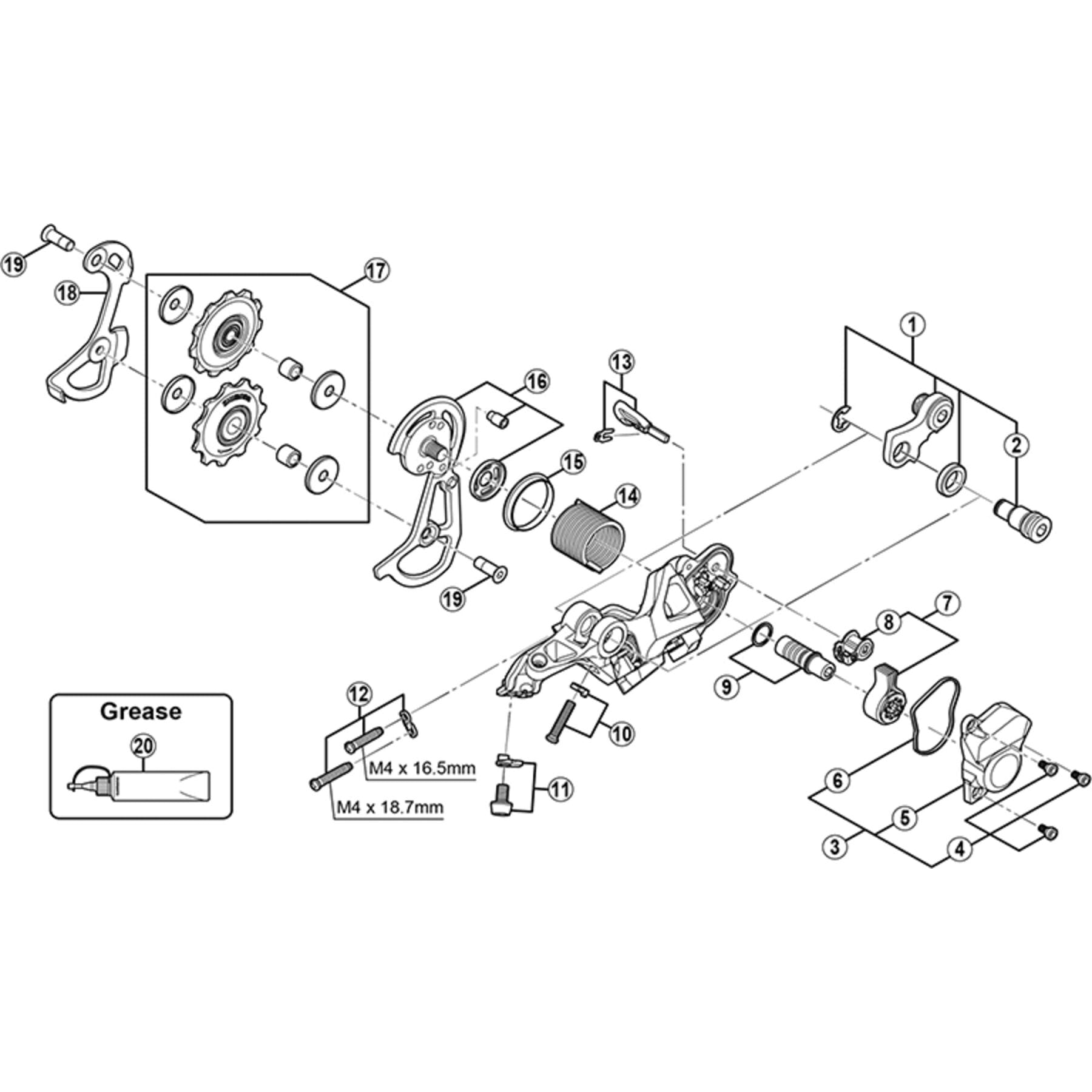 Shimano Spares RD-M640 outer plate assembly
