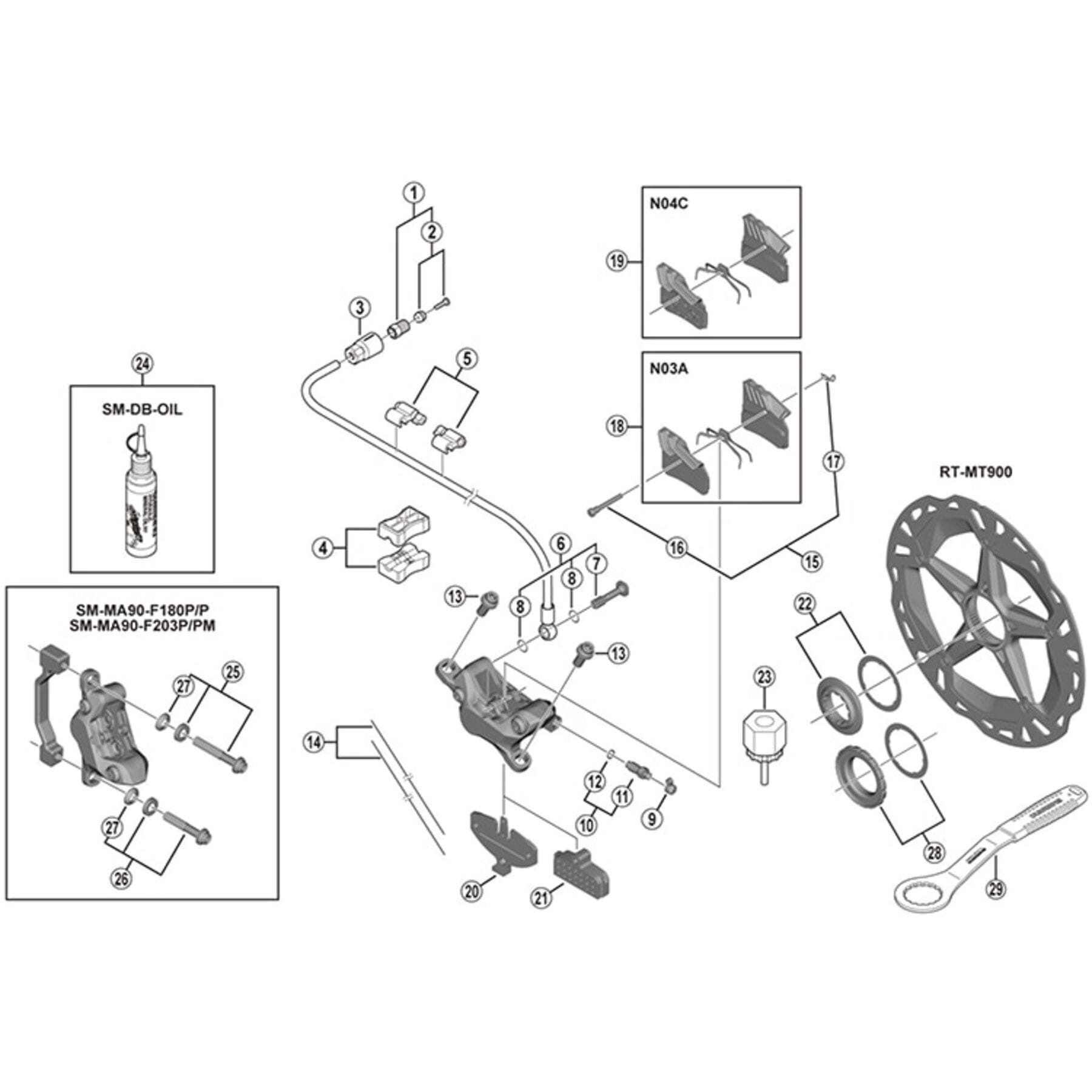 Shimano Spares BR-M985 pad axle and snap ring