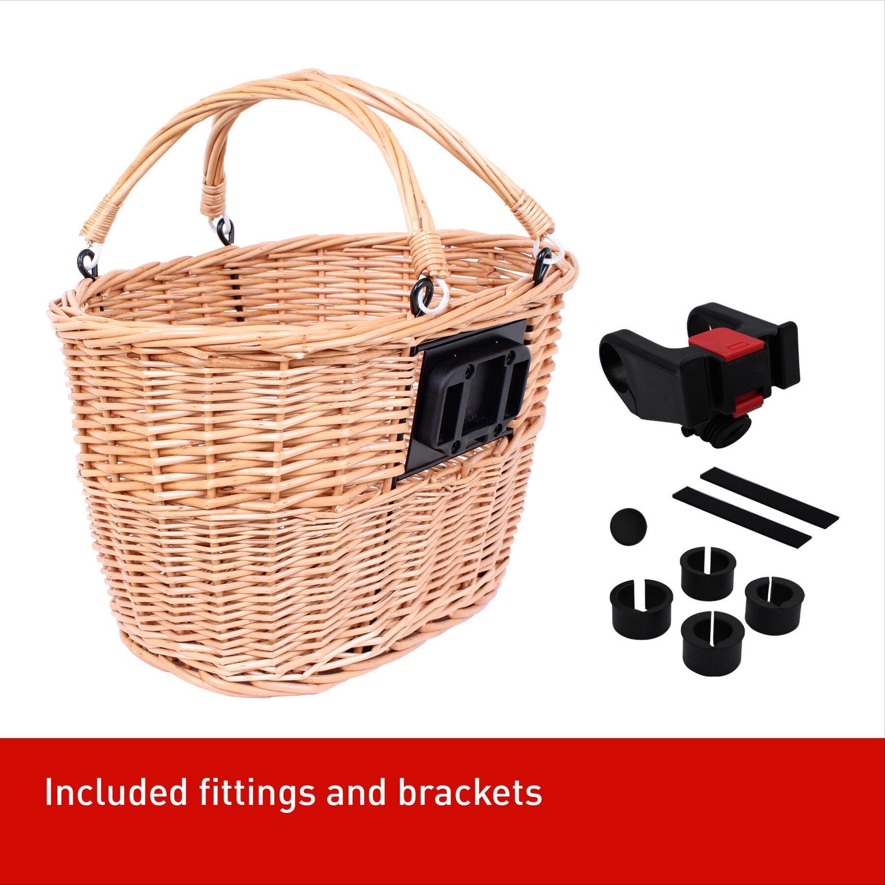 M Part Borough Oval Wicker Basket With Handles And Quick Release
