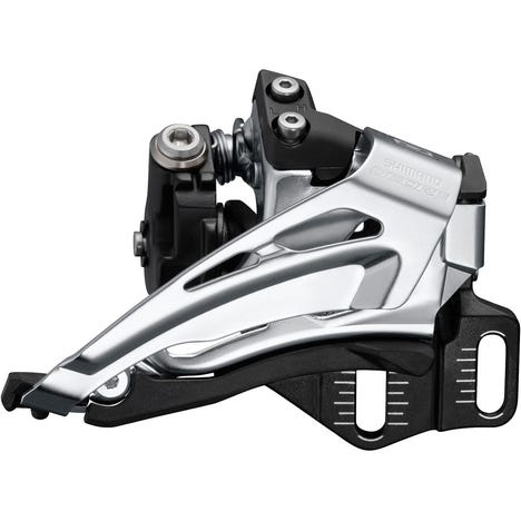 Deore M6025-E double front derailleur, E-type mount, top swing, down pull