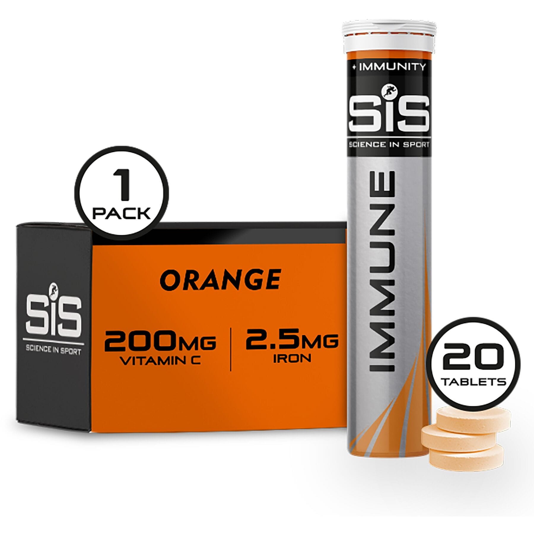Science In Sport GO Immune Hydro Tablet - 1 tube - orange
