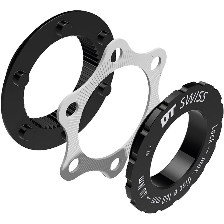 DT Swiss Centre-Lock to 6-bolt fitting adapter for Road