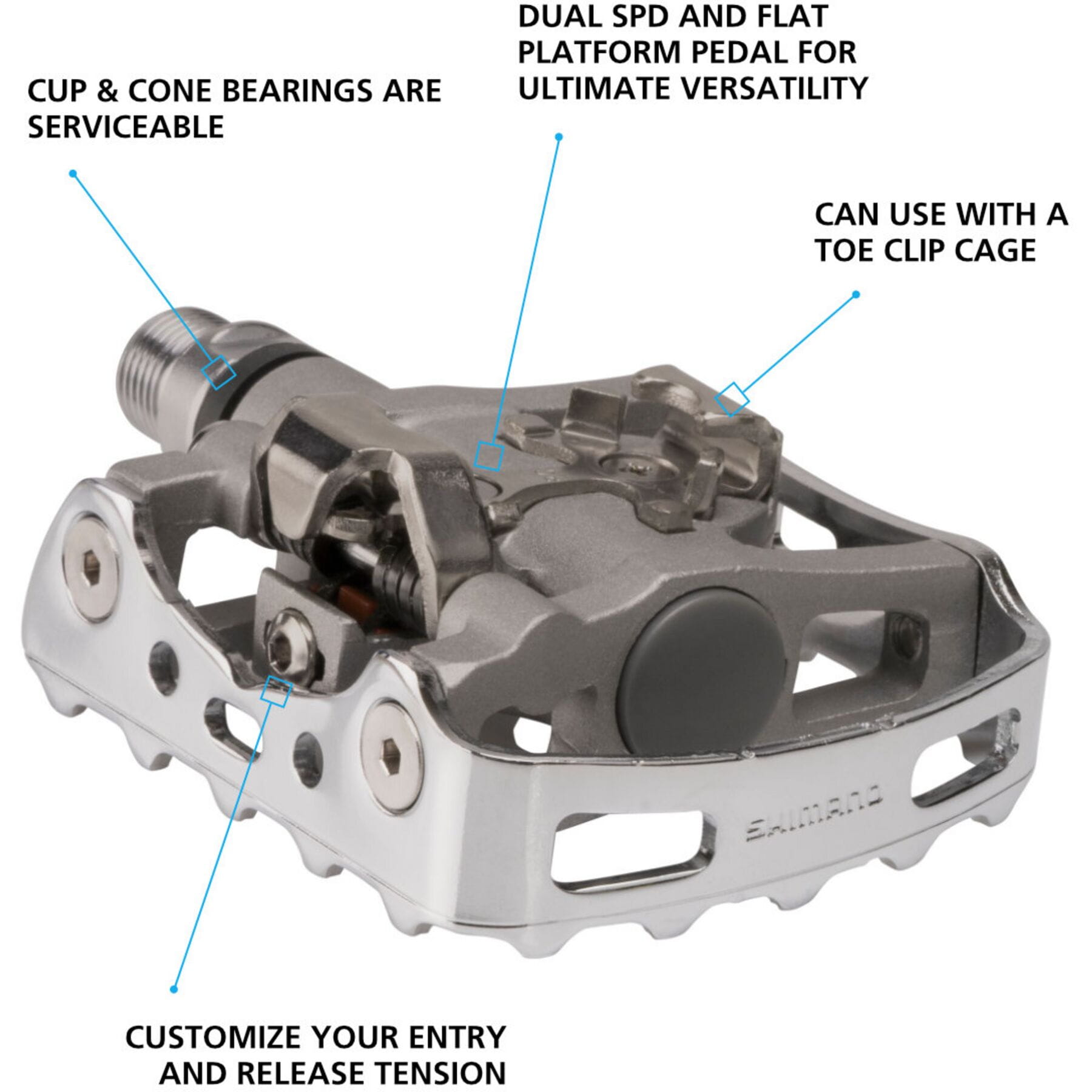 Shimano PD M324 SPD MTB pedals one sided mechanism Pedals Freewheel
