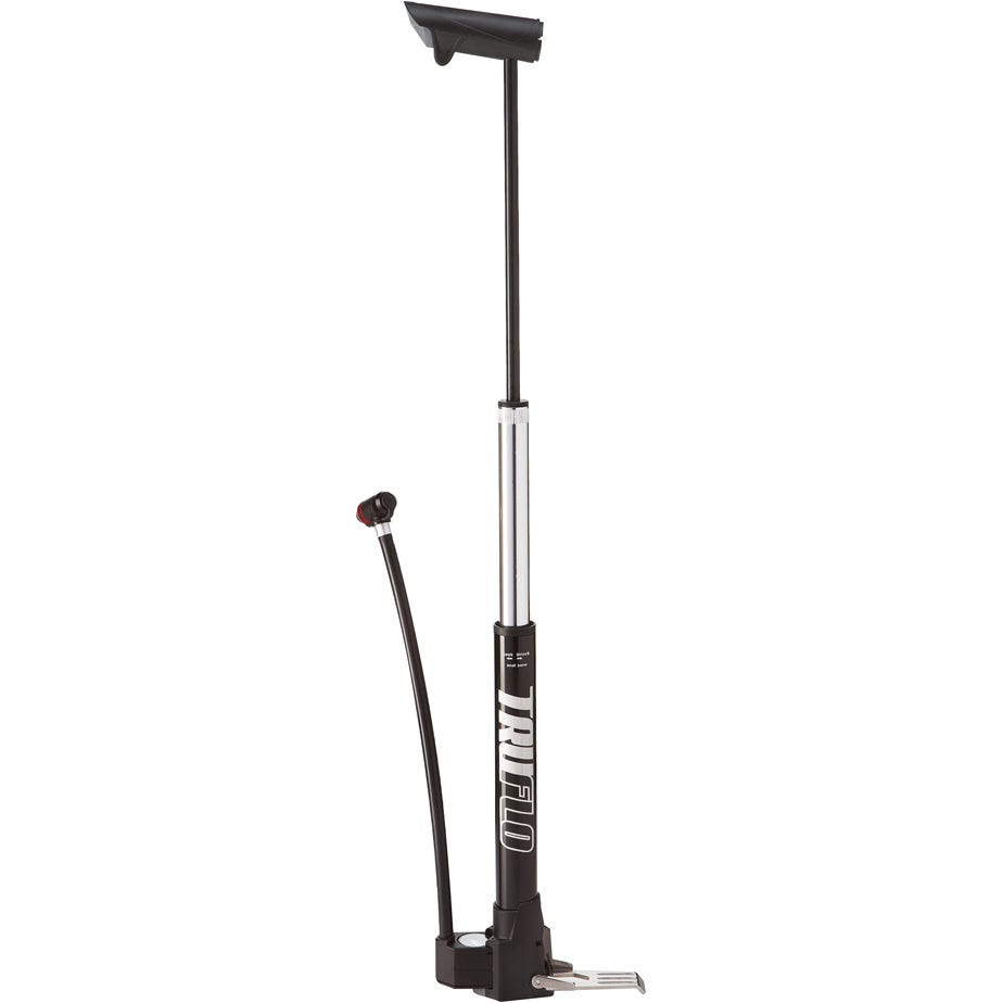 Mini track pump with gauge clearance