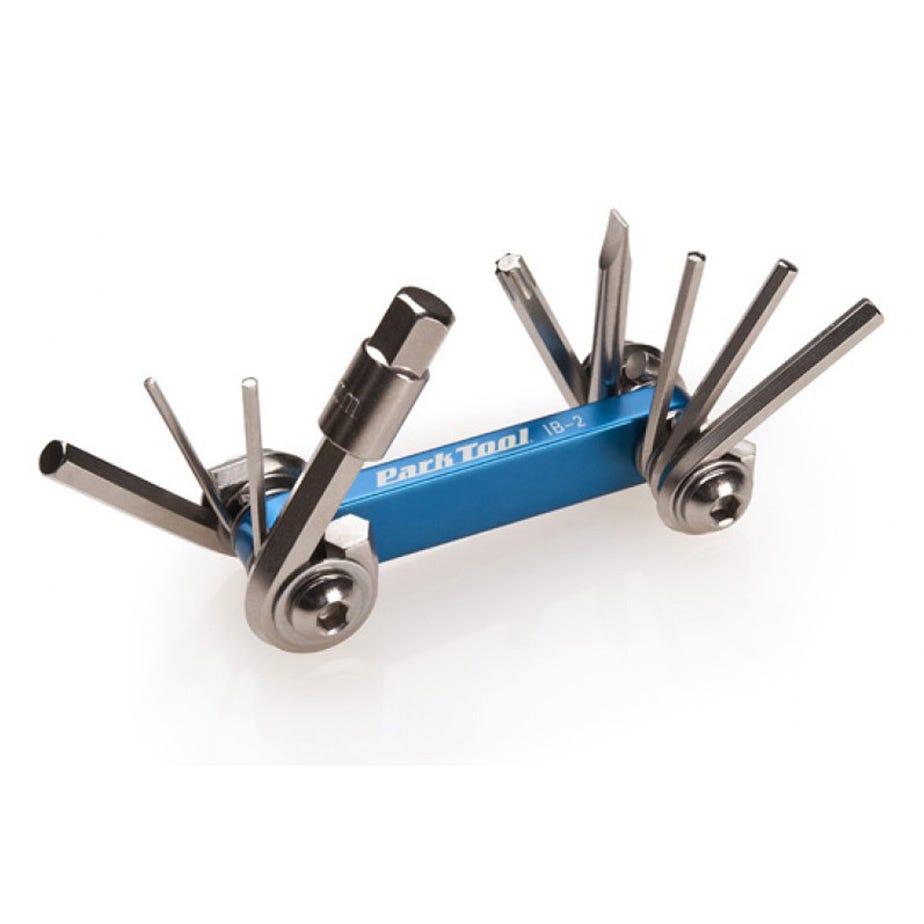 Park Tool IB-2 - I-Beam Mini Fold-Up Hex Wrench Screwdriver & Star-Shaped Wrench Set