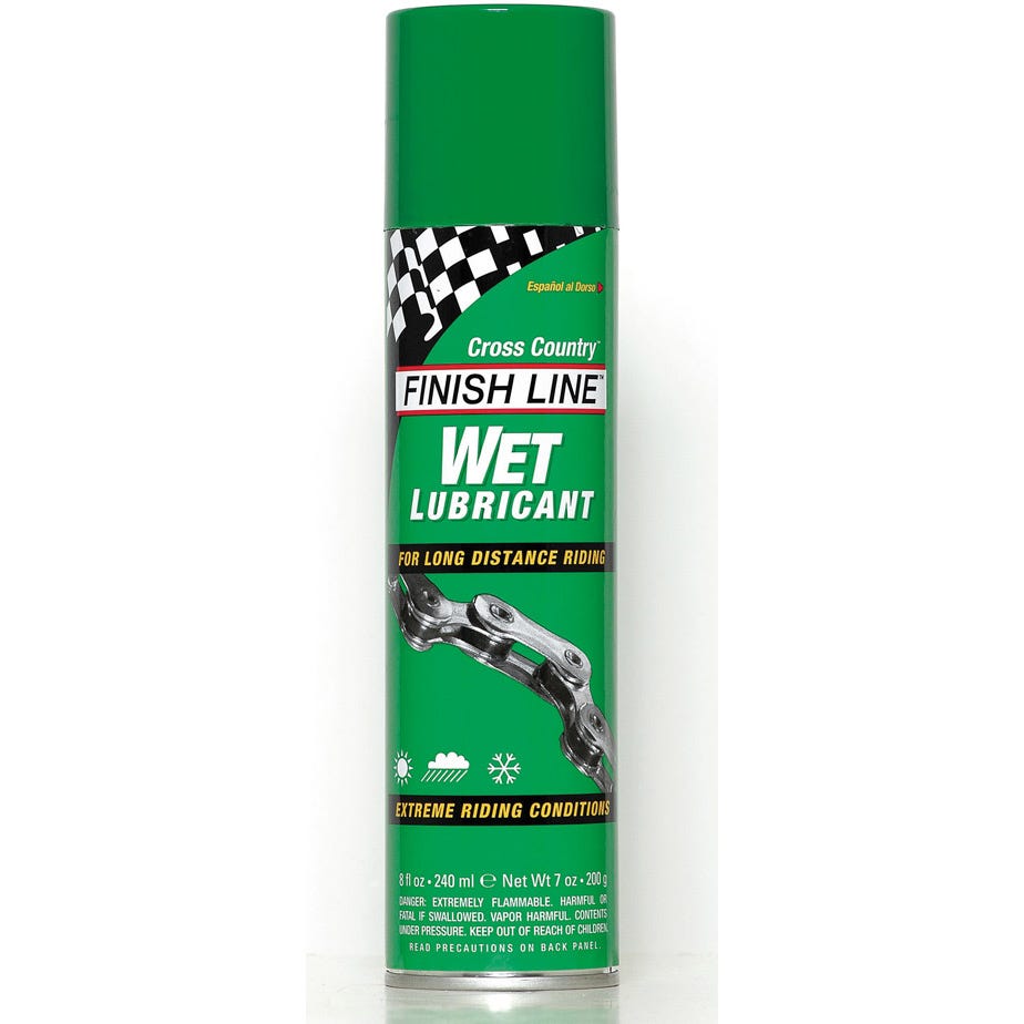 Finish Line Wet Chain Lube (Cross Country) Aerosol - 8 oz / 240 ml