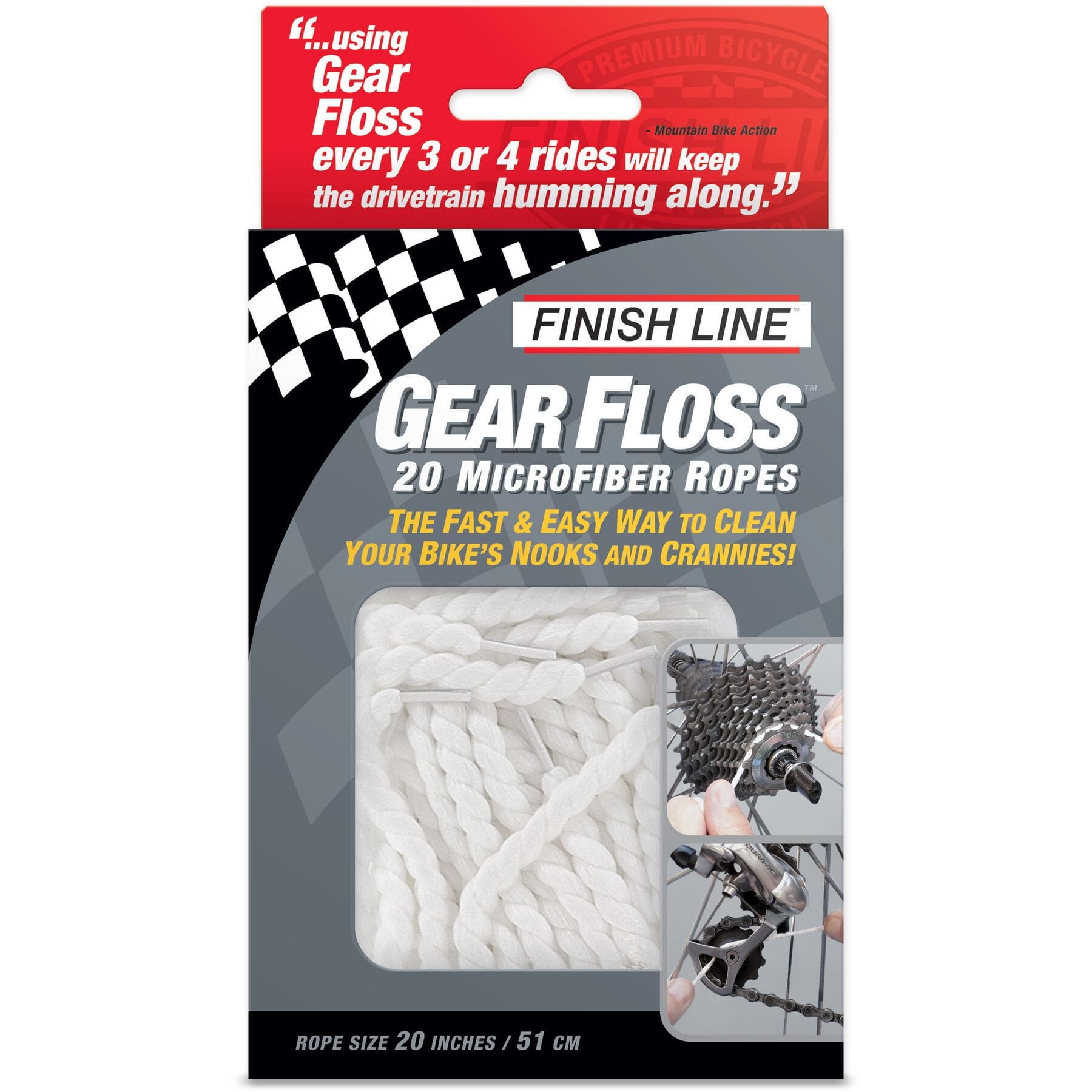 Finish Line Gear Floss Microfiber Rope - Contains 20 Ropes