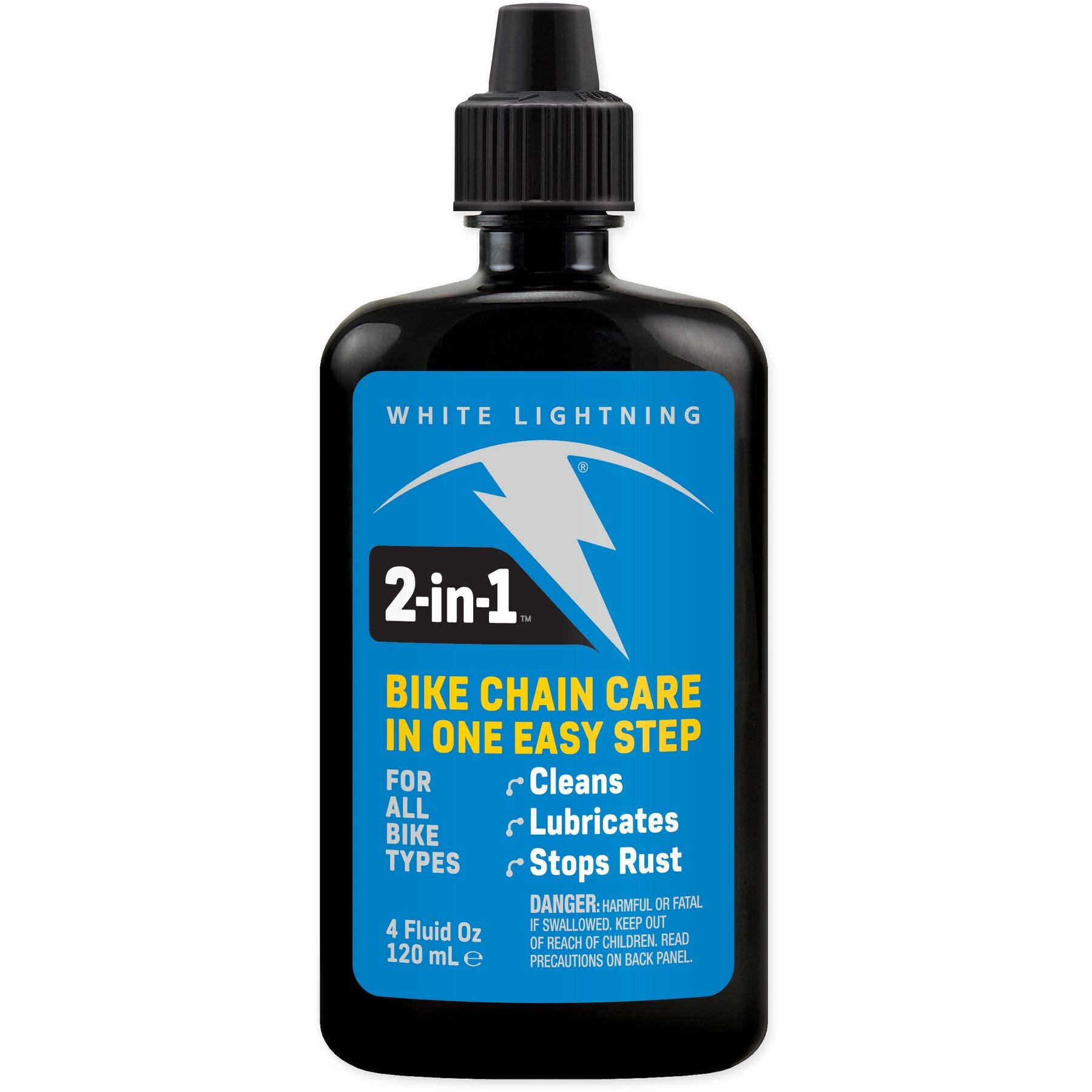 White Lightning 2 in 1  - Chain Lube / Cleaner - 4oz /120ml - Each