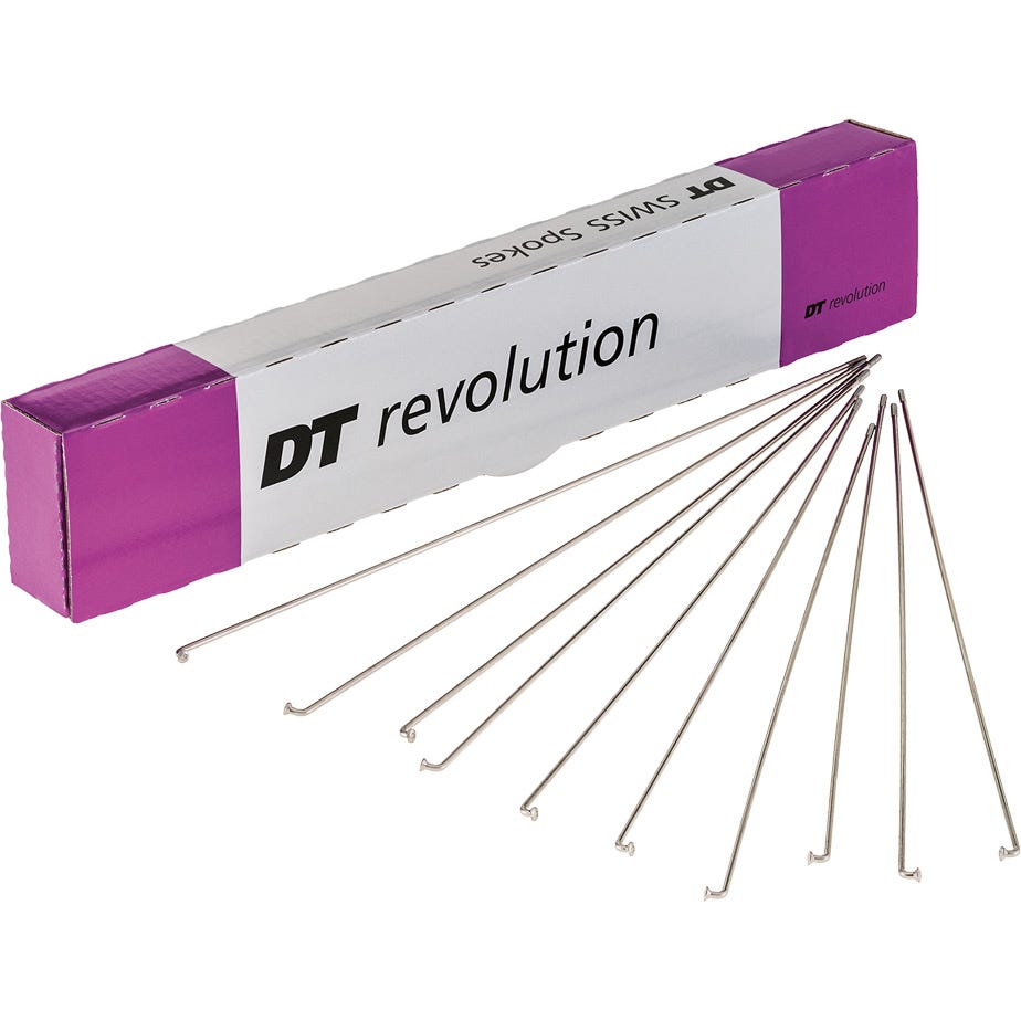 DT Swiss Revolution silver spokes 14 / 17 g = 2 / 1.5 mm box 72