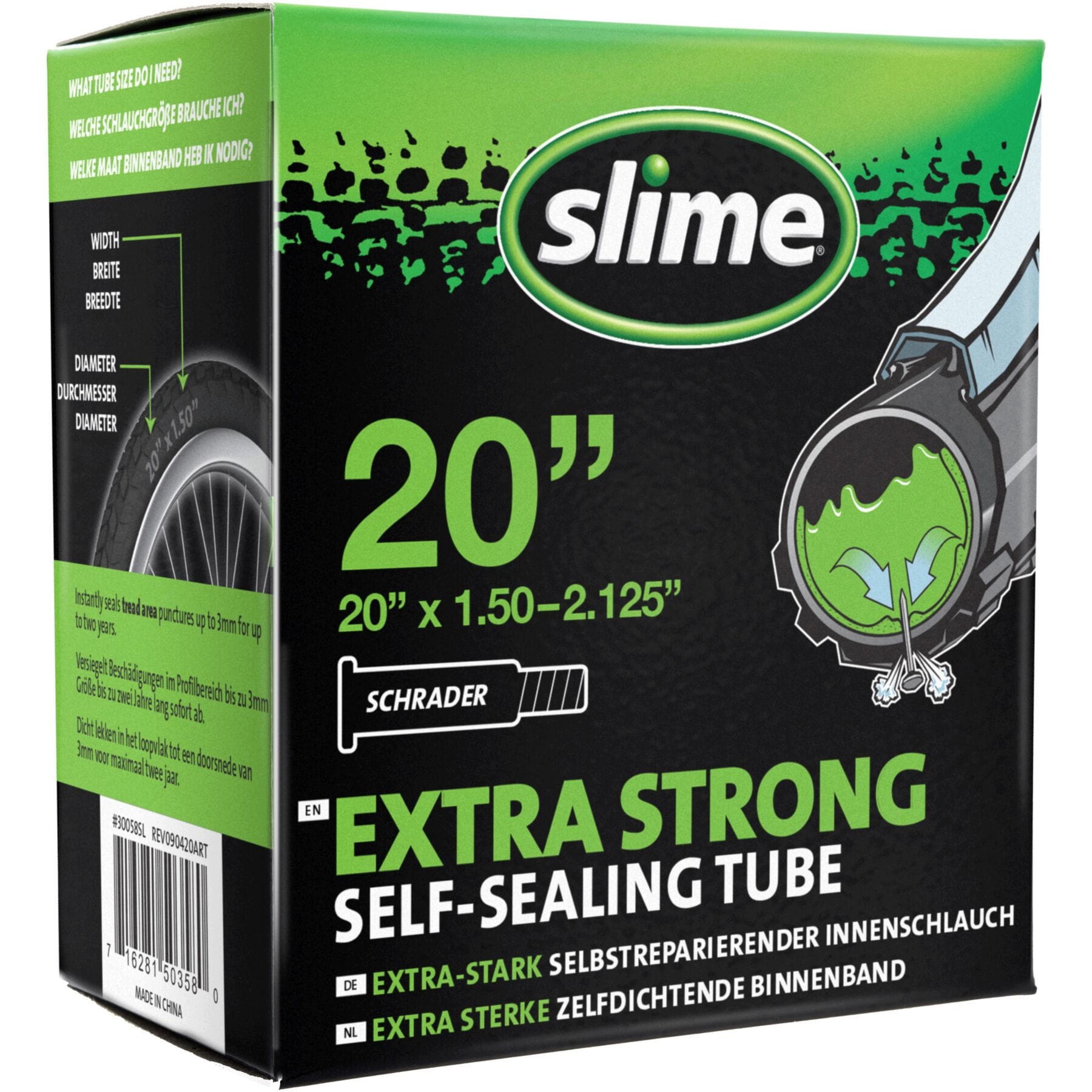 Slime Smart Tube - 20 x 1.50-2.125" - Schrader Valve