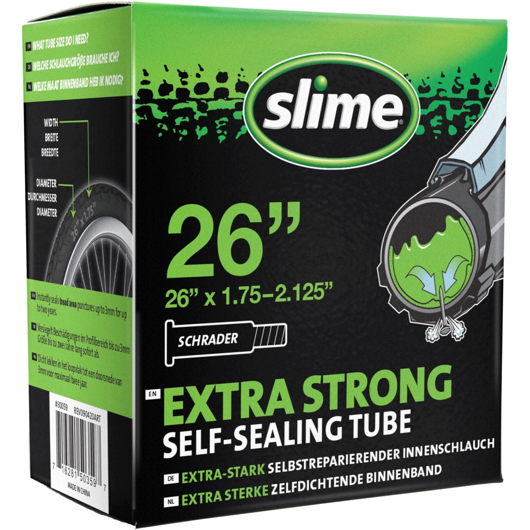 Slime Smart Tube - 26 x 1.75-2.125" - Schrader Valve